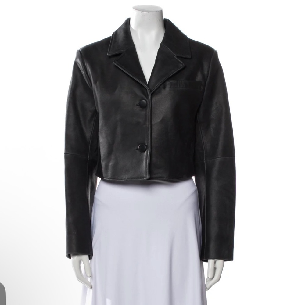 Sea New York Lamb Leather Jacket Charcoal Grey